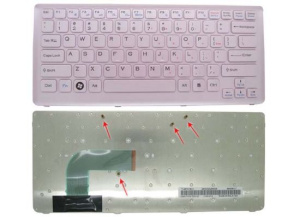 Клавиатура для ноутбука Sony VGN-CS, розовая, с рамкой, RU