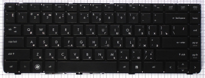 Клавиатура для ноутбука HP Probook 4330, чёрная, с серой рамкой, RU