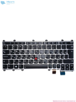 Клавиатура для ноутбука Lenovo ThinkPad X380, чёрная, с серебряной рамкой, RU