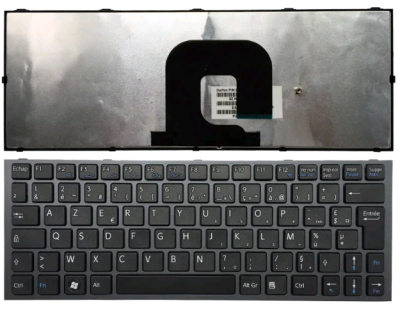 Клавиатура для ноутбука Sony VPC-YA, черная, с серой рамкой, RU
