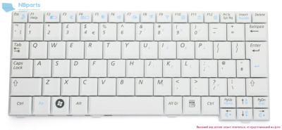 Клавиатура для ноутбука Samsung NC10, ND10, NC20, белая, RU
