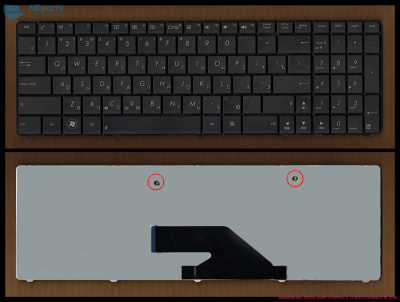 Клавиатура для ноутбука ASUS K75, чёрная, большой Enter, RU