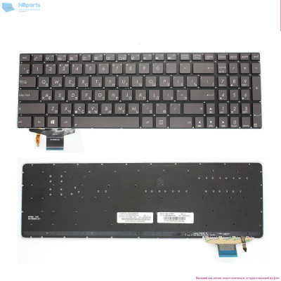 Клавиатура для ноутбука ASUS ZenBook UX51 чёрная, с подсветкой, RU