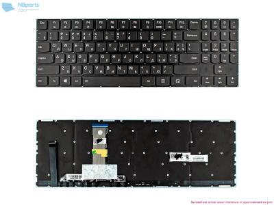 Клавиатура для ноутбука Lenovo Legion Y520, чёрная, с RGB-подсветкой, RU