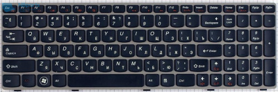 Клавиатура для ноутбука Lenovo Z560, Z565, чёрная, с рамкой, US